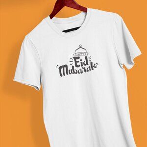Eid Mubarak Creative Lettering and Typography T-Shirt | Ramadan Kareem T-shirt